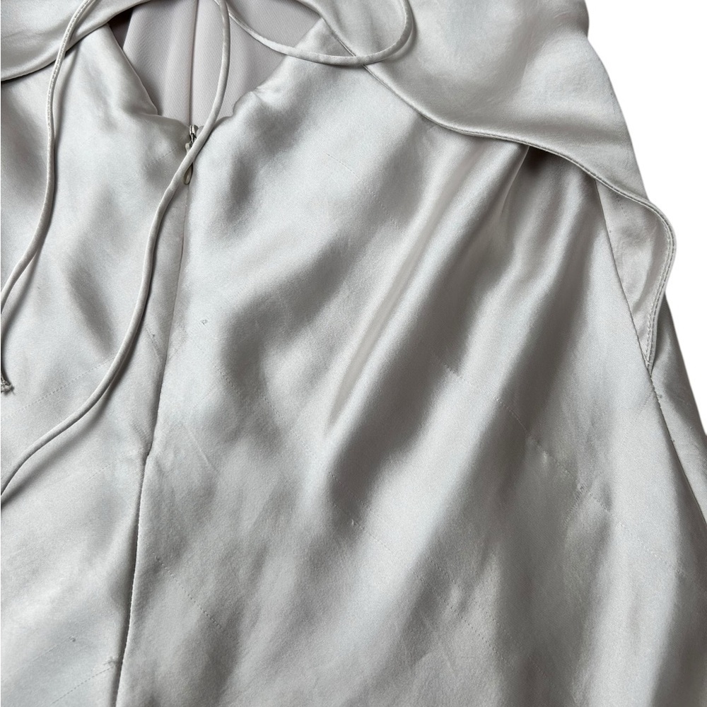 Zara champagne mini slip dress, Med, low back with tie back detail, silky Party - Picture 6 of 9
